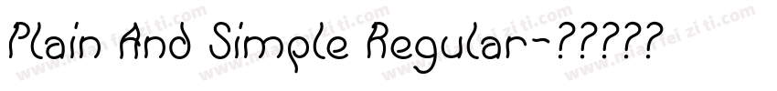 Plain And Simple Regular字体转换